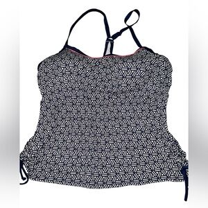 South Point Tankini & Boy shorts Set Geometric Print Navy And White Plus 24W